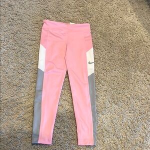 Nike Pink and Gray Athletic Leggings